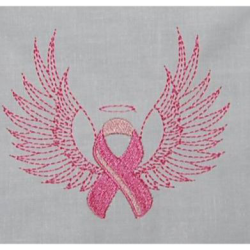 Angel pink ribbon