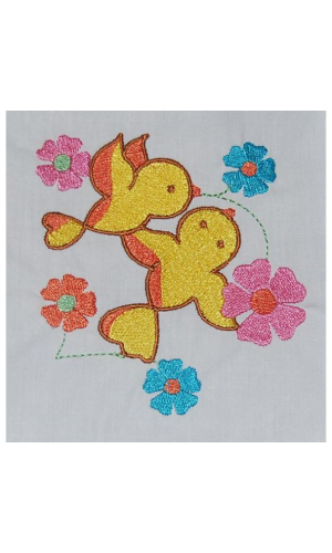 Bird With Flowers 01