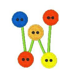Button Alphabet W