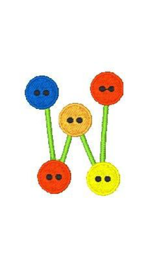Button Alphabet W