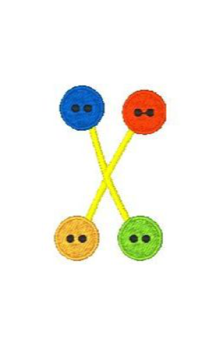 Button Alphabet X