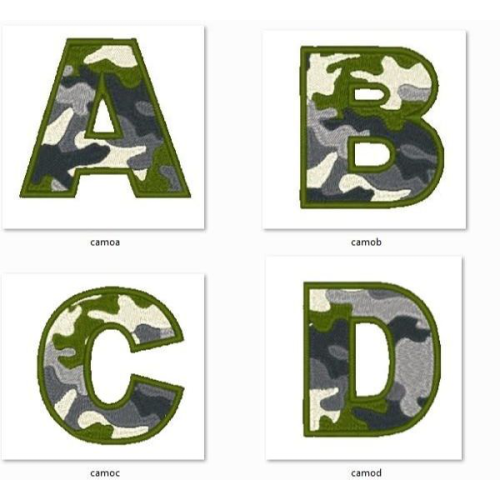 Camo Aphabet Set