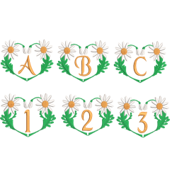 Daisy Heart Alphabet Set