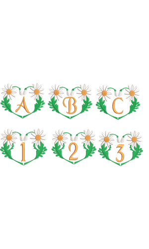 Daisy Heart Alphabet Set