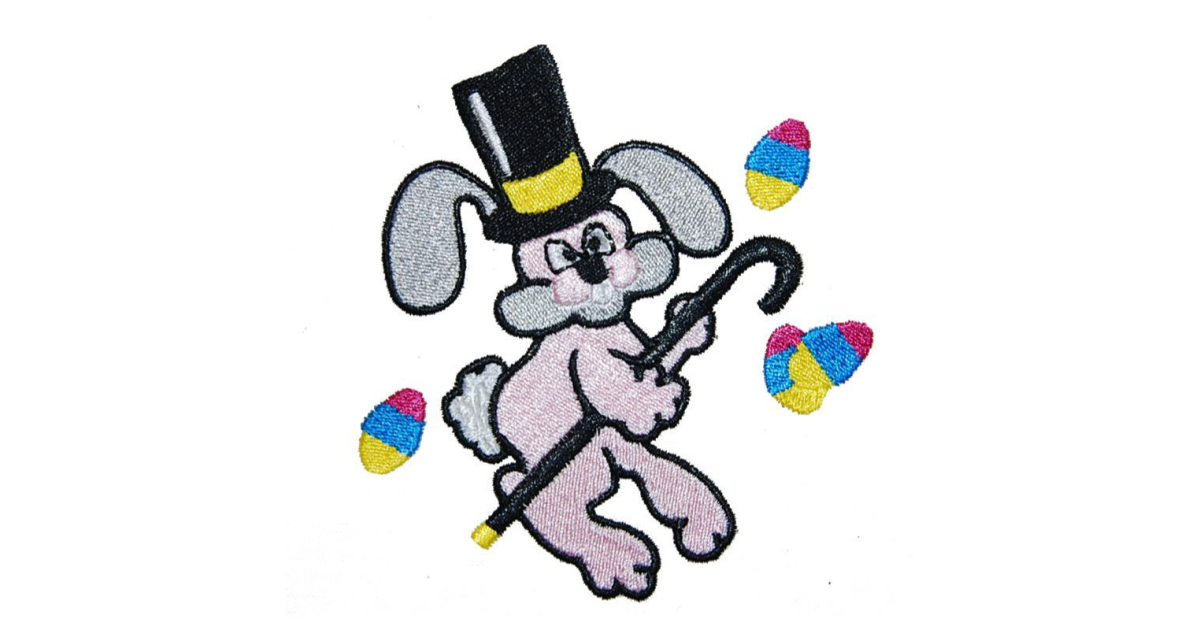Embroided Writing Easter Rabbit machine embroidery designs
