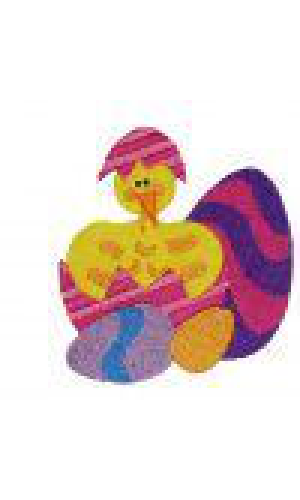 Easter chick and eggs