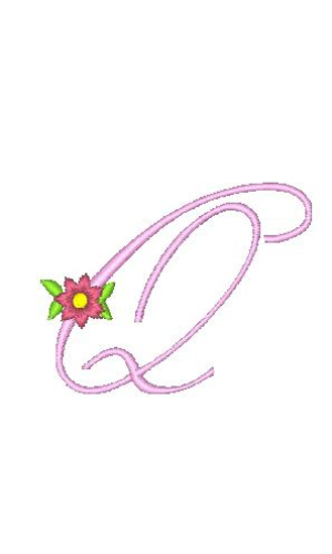 Floral Alphabet Q
