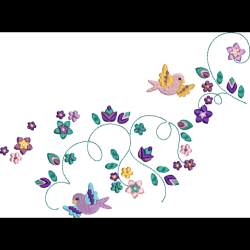 Floral Bird 1 Pocket