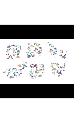 Floral Birds Design Set