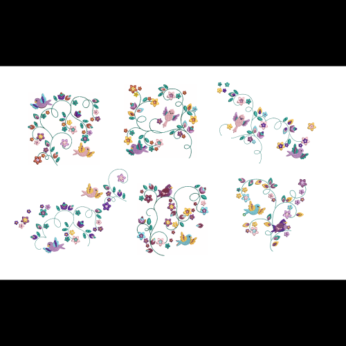 Floral Birds Design Set