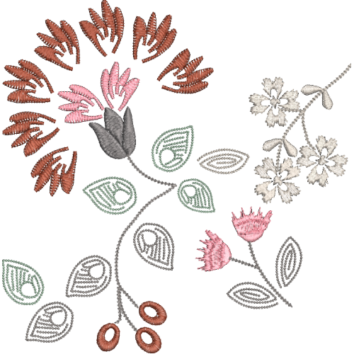 Floral Quilt Block 01