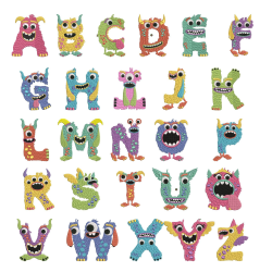 Furry monster Alphabet set