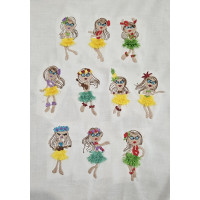 Hula Girl Fringed Skirt Design Set