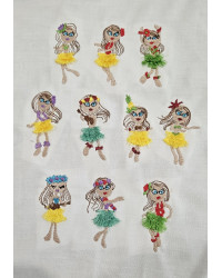 Hula Girl Fringed Skirt Design Set Hula Girl Fringed Skirt Design Set