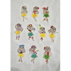 Hula Girl Fringed Skirt Design Set