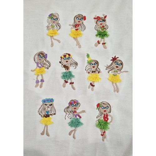 Hula Girl Fringed Skirt Design Set