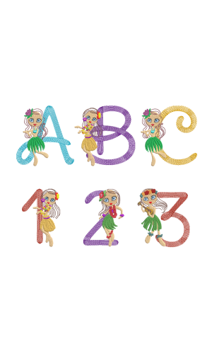 Hula Girl Alphabet Set