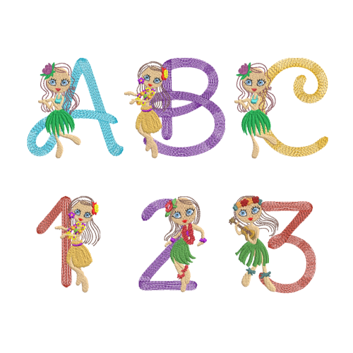 Hula Girl Alphabet Set