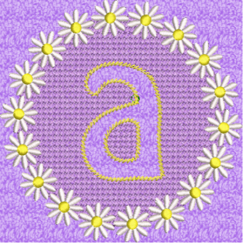 Lower Case Embossed Daisy A