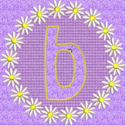 Lower Case Embossed Daisy B