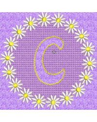 Lower Case Embossed Daisy C