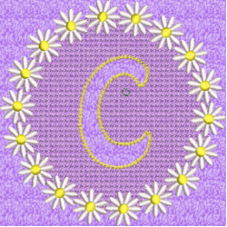 Lower Case Embossed Daisy C