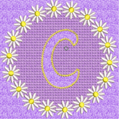 Lower Case Embossed Daisy C
