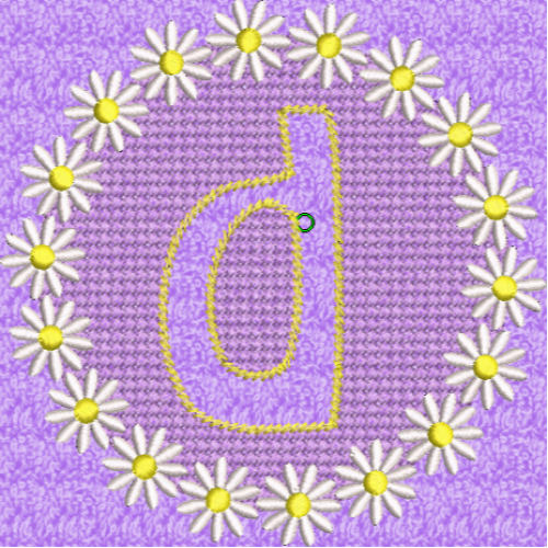 Lower Case Embossed Daisy D