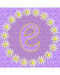 Lower Case Embossed Daisy E