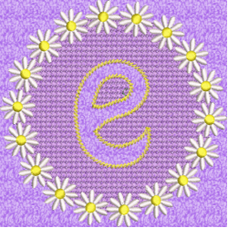 Lower Case Embossed Daisy E