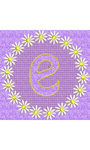 Lower Case Embossed Daisy E
