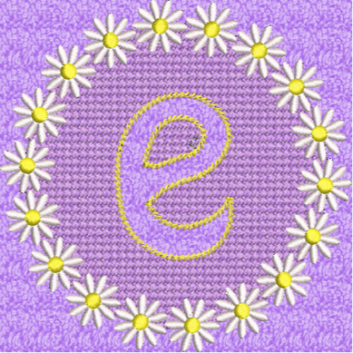Lower Case Embossed Daisy E