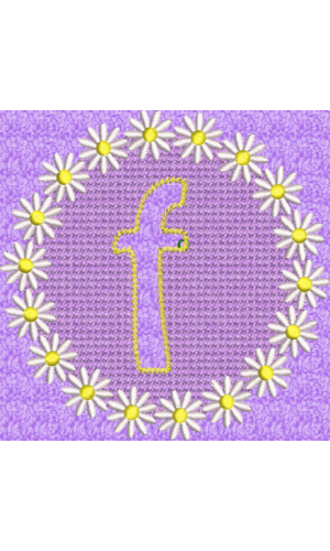 Marguerite minuscule en relief F