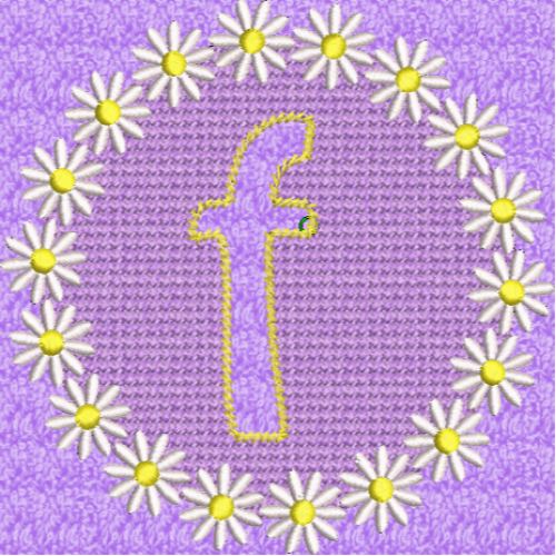 Lower Case Embossed Daisy F
