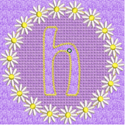 Lower Case Embossed Daisy H
