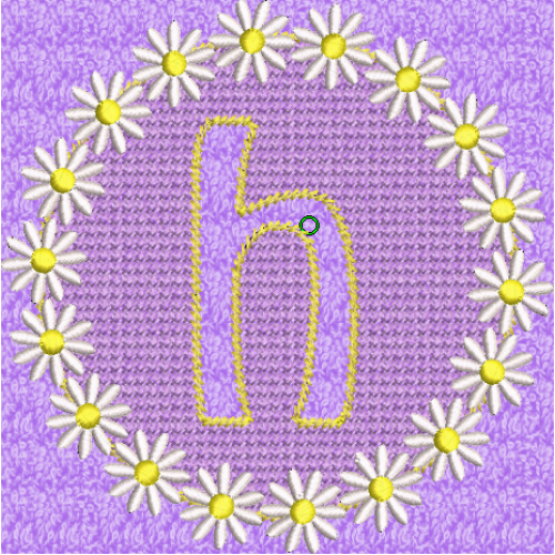 Lower Case Embossed Daisy H