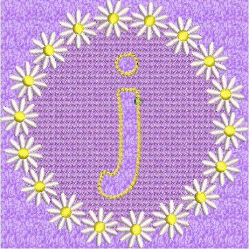 Lower Case Embossed Daisy J