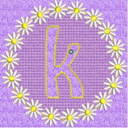Lower Case Embossed Daisy K