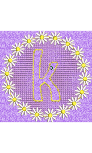 Lower Case Embossed Daisy K