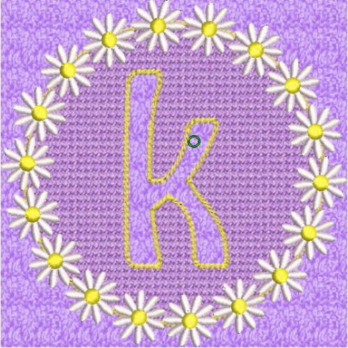 Lower Case Embossed Daisy K
