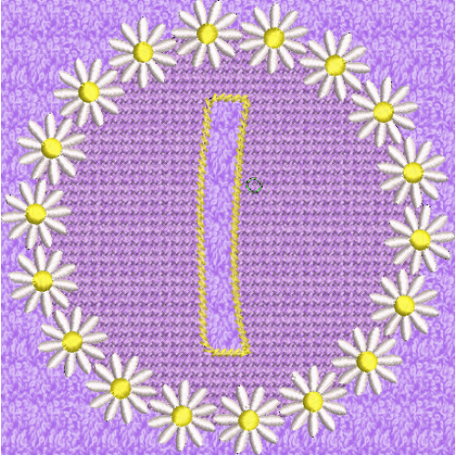 Lower Case Embossed Daisy L
