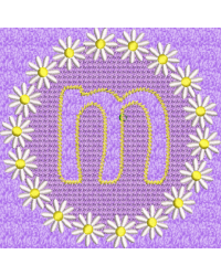 Lower Case Embossed Daisy M