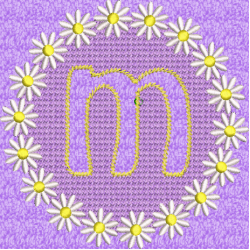 Lower Case Embossed Daisy M