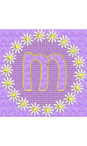 Marguerite minuscule en relief M