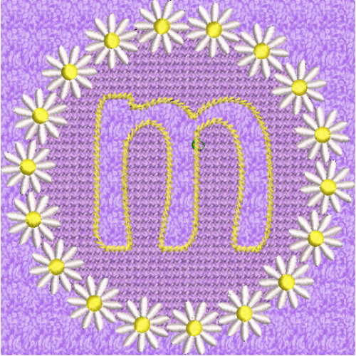 Lower Case Embossed Daisy M