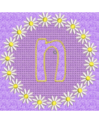 Lower Case Embossed Daisy N