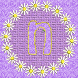 Lower Case Embossed Daisy N