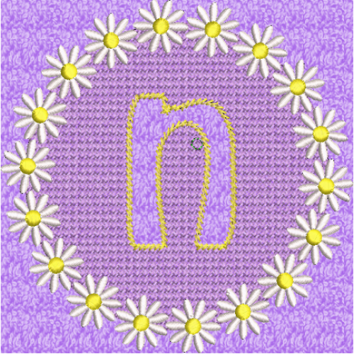 Lower Case Embossed Daisy N