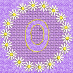 Lower Case Embossed Daisy O