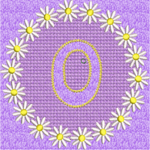 Lower Case Embossed Daisy O